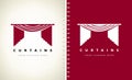 Curtains logo vector. Textile design.
